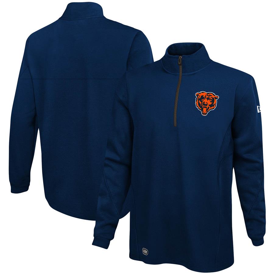 Chicago Bears New Era Combine Authentic Overcome Quarter-Zip Jacket - Navy