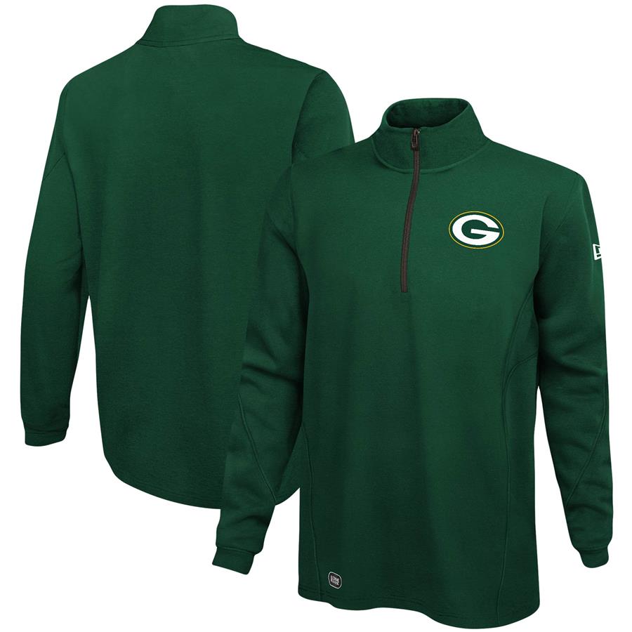Green Bay Packers New Era Combine Authentic Overcome Quarter-Zip Jacket - Green