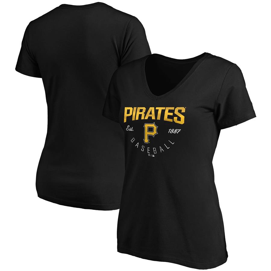 Pittsburgh Pirates Fanatics Branded Women's Live For It V-Neck T-Shirt - Black