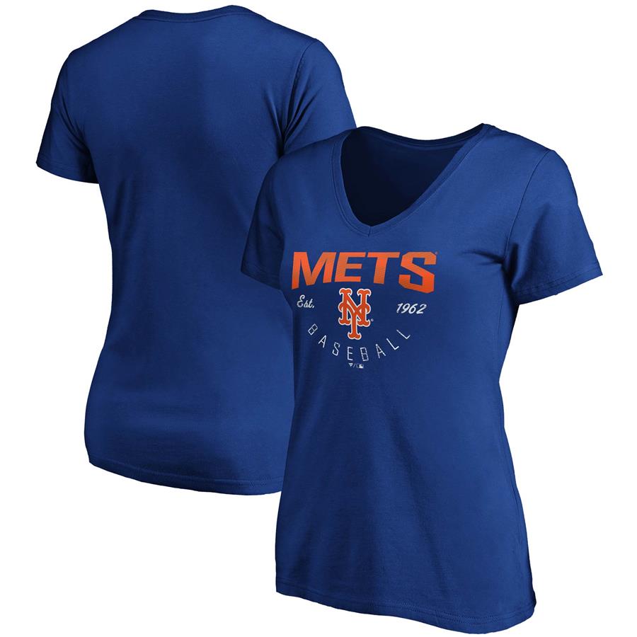 New York Mets Fanatics Branded Women's Live For It V-Neck T-Shirt - Royal
