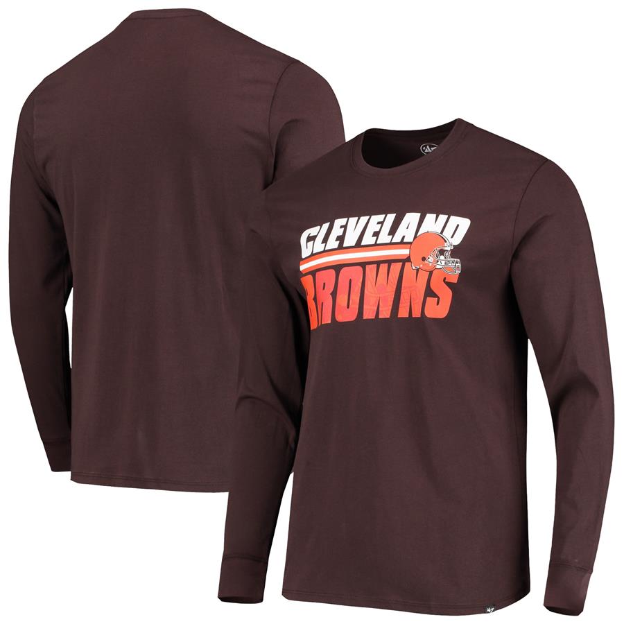 Cleveland Browns '47 Shadow Long Sleeve T-Shirt - Brown