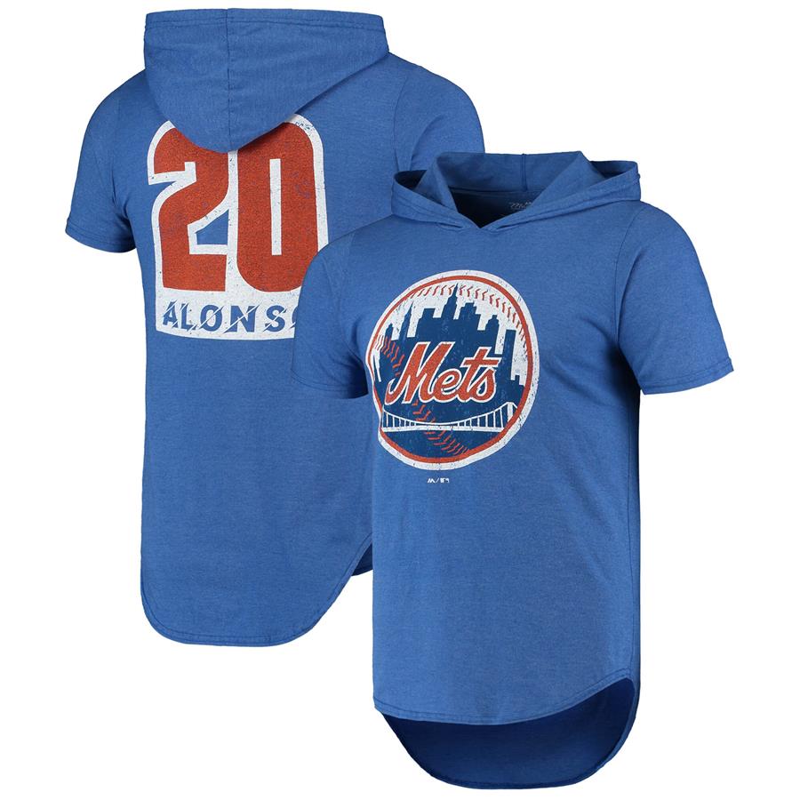 Pete Alonso New York Mets Majestic Threads Softhand Player Hoodie T-Shirt - Royal