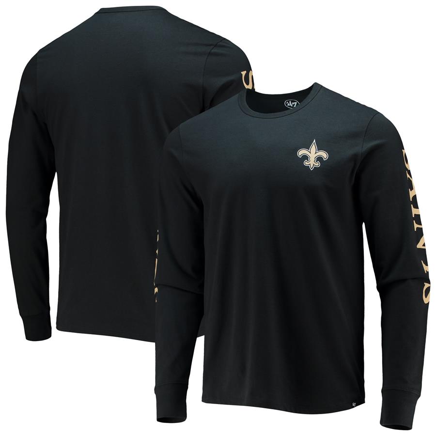 New Orleans Saints '47 Franklin Long Sleeve T-Shirt - Black