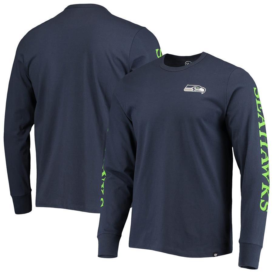 Seattle Seahawks '47 Franklin Long Sleeve T-Shirt - College Navy