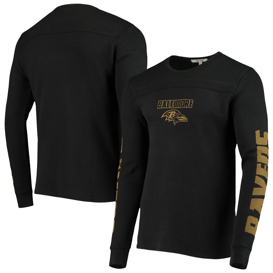 Baltimore Ravens Junk Food Heavyweight Thermal Long Sleeve T-Shirt - Black