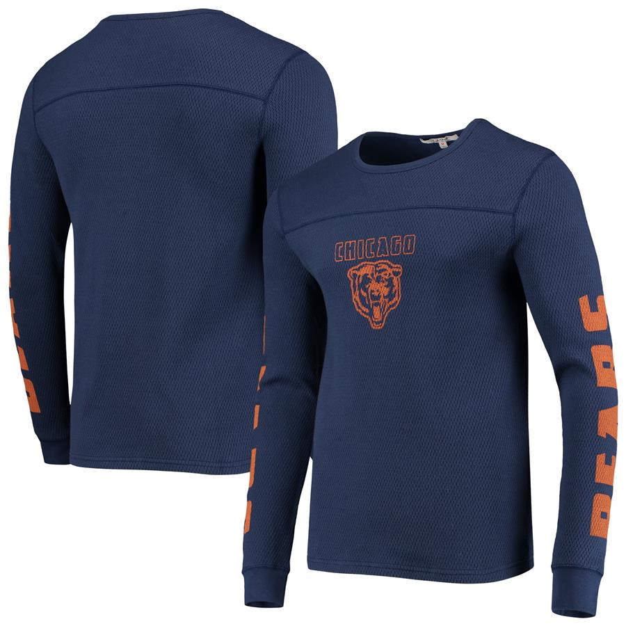 Chicago Bears Junk Food Heavyweight Thermal Long Sleeve T-Shirt - Navy