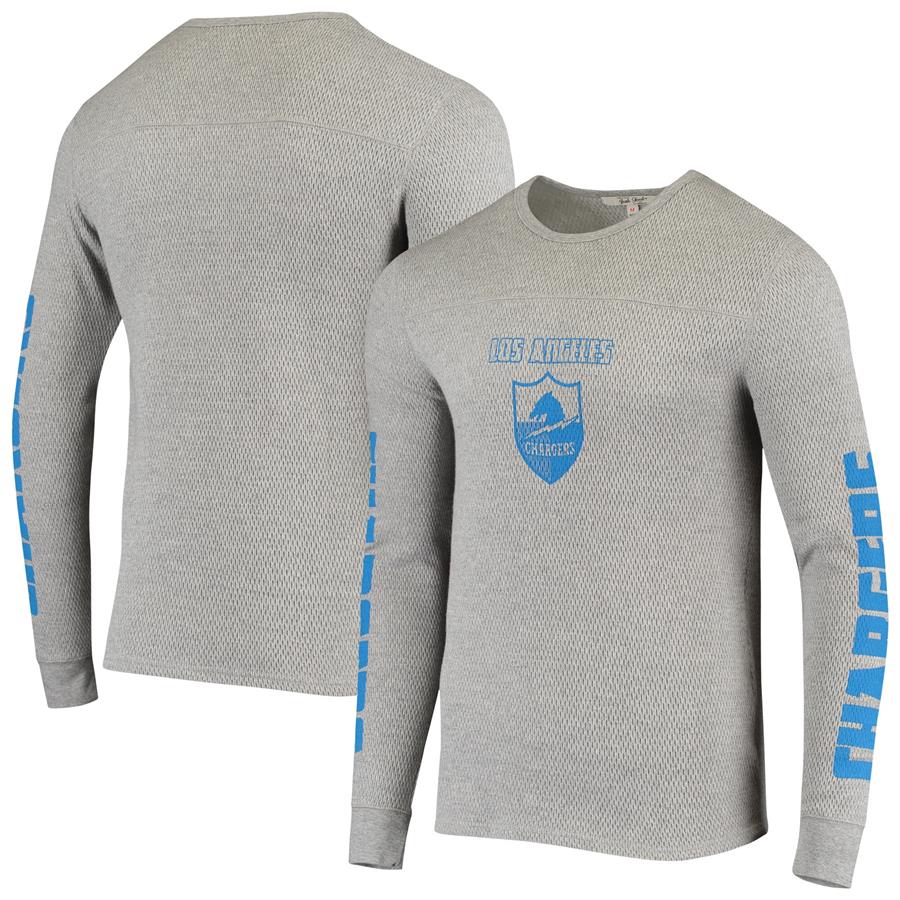 Лонгслив Los Angeles Chargers Junk Food Heavyweight Thermal (серый меланж)
