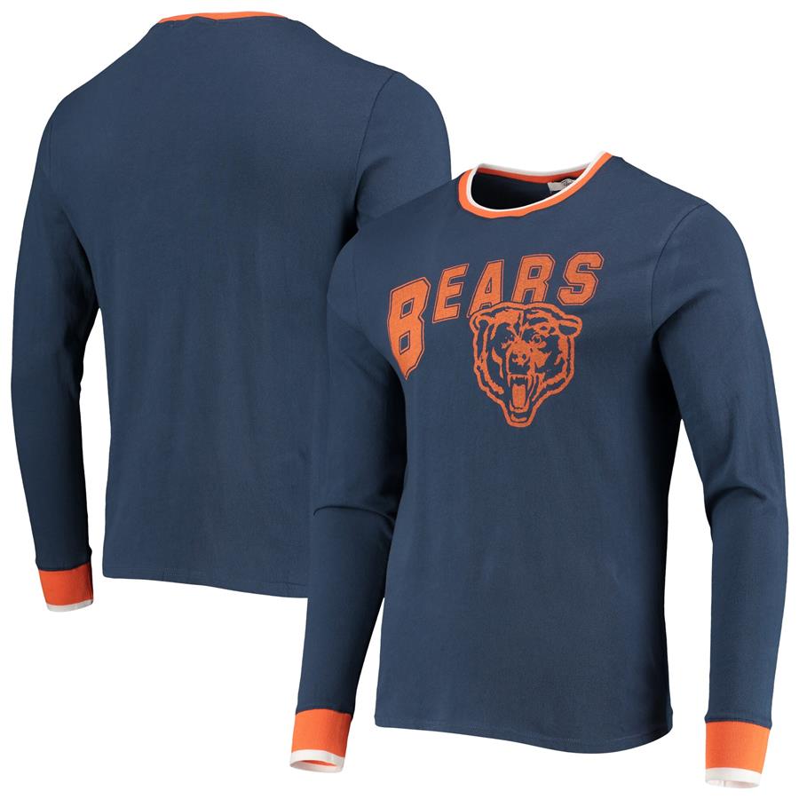 Chicago Bears Junk Food Ringer Long Sleeve T-Shirt - Navy