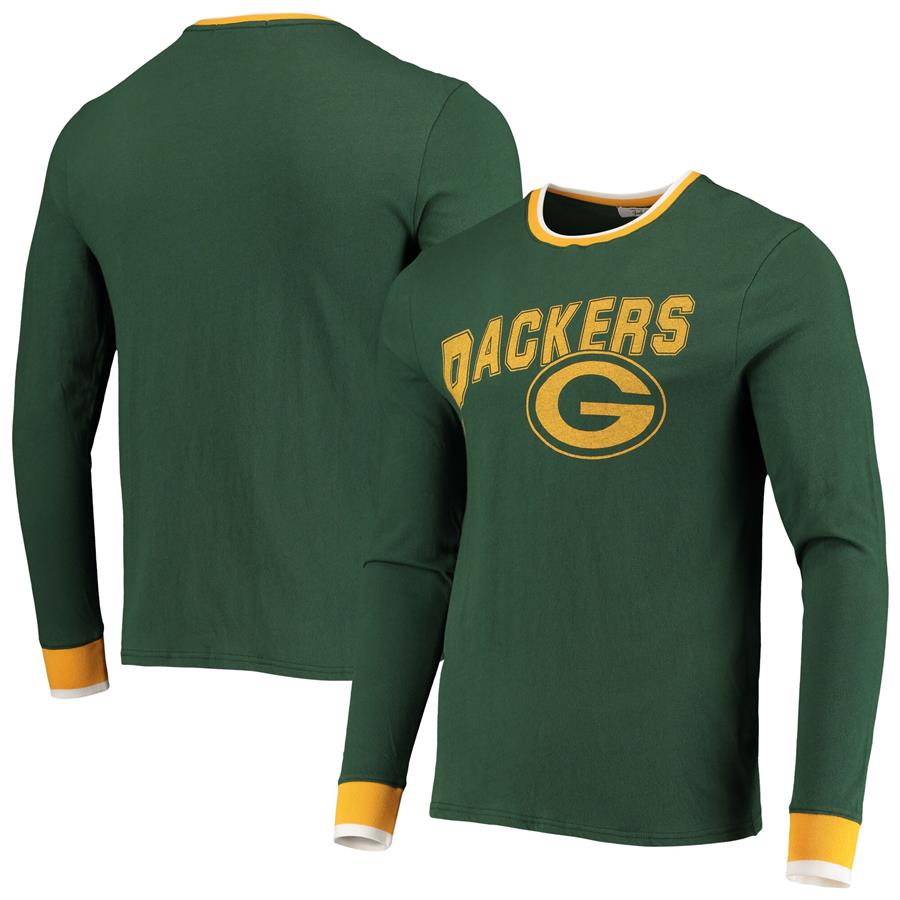 Green Bay Packers Junk Food Ringer Long Sleeve T-Shirt - Green