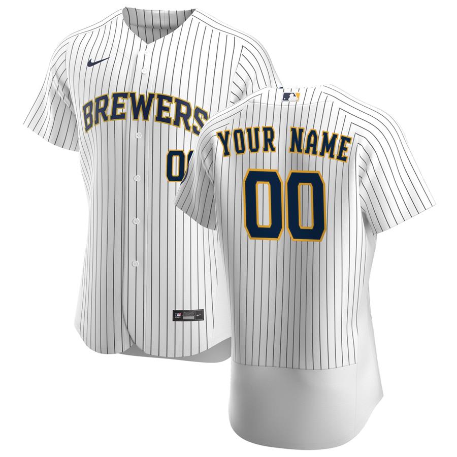 Milwaukee Brewers Nike Alternate Authentic Custom Patch Jersey - White