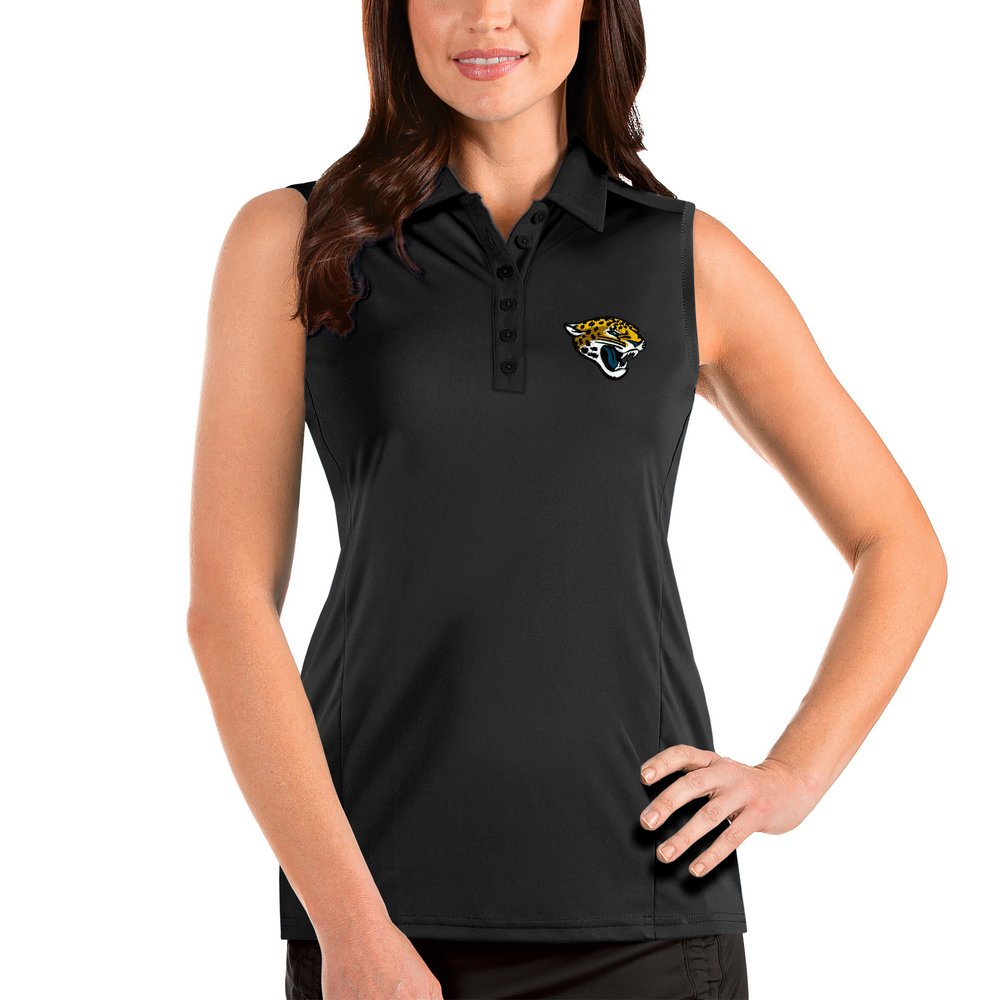 Jacksonville Jaguars Antigua Women's Sleeveless Tribute Polo - Black