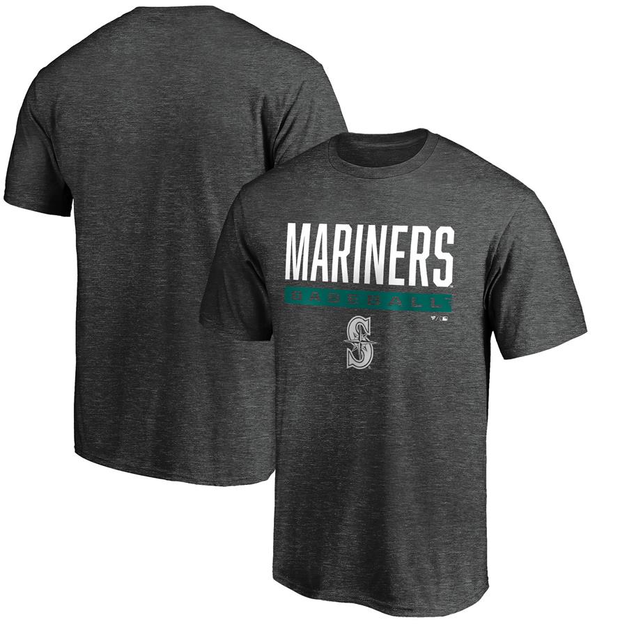 Seattle Mariners Fanatics Branded Win Stripe Logo T-Shirt - Charcoal