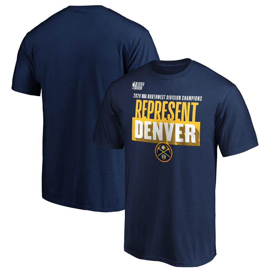 Denver Nuggets Fanatics Branded 2020 Northwest Division Champions Locker Room T-Shirt - Navy