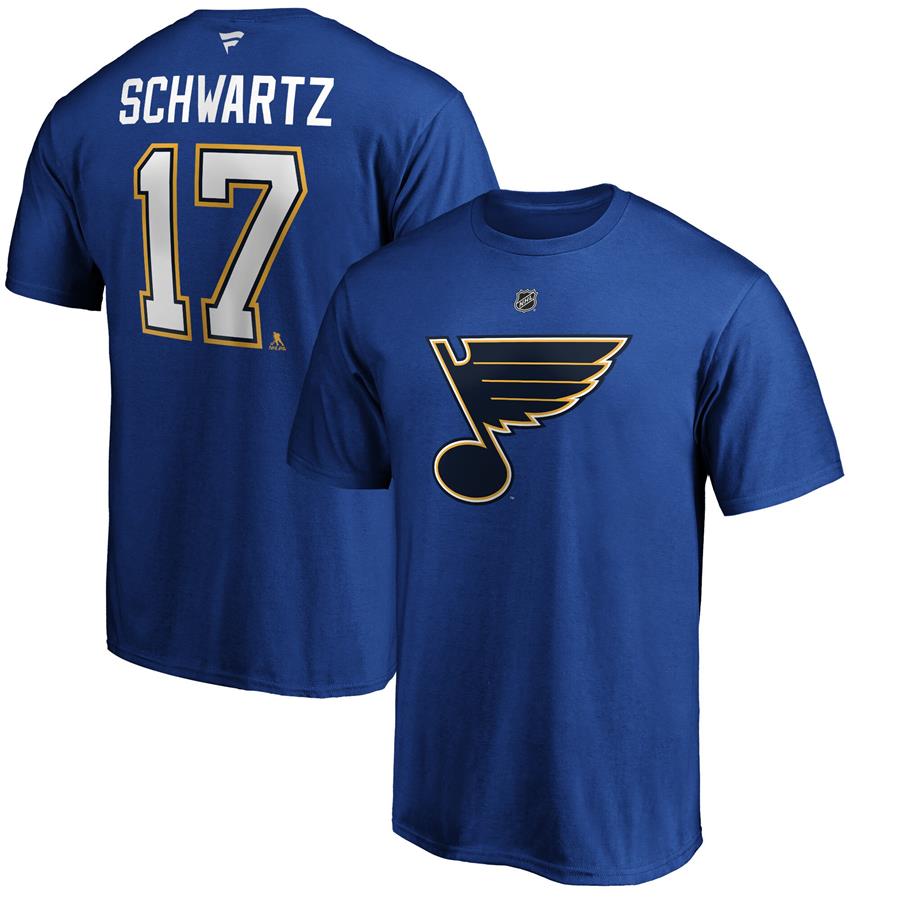 Jaden Schwartz St. Louis Blues Fanatics Branded Authentic Stack Player Name & Number T-Shirt - Blue