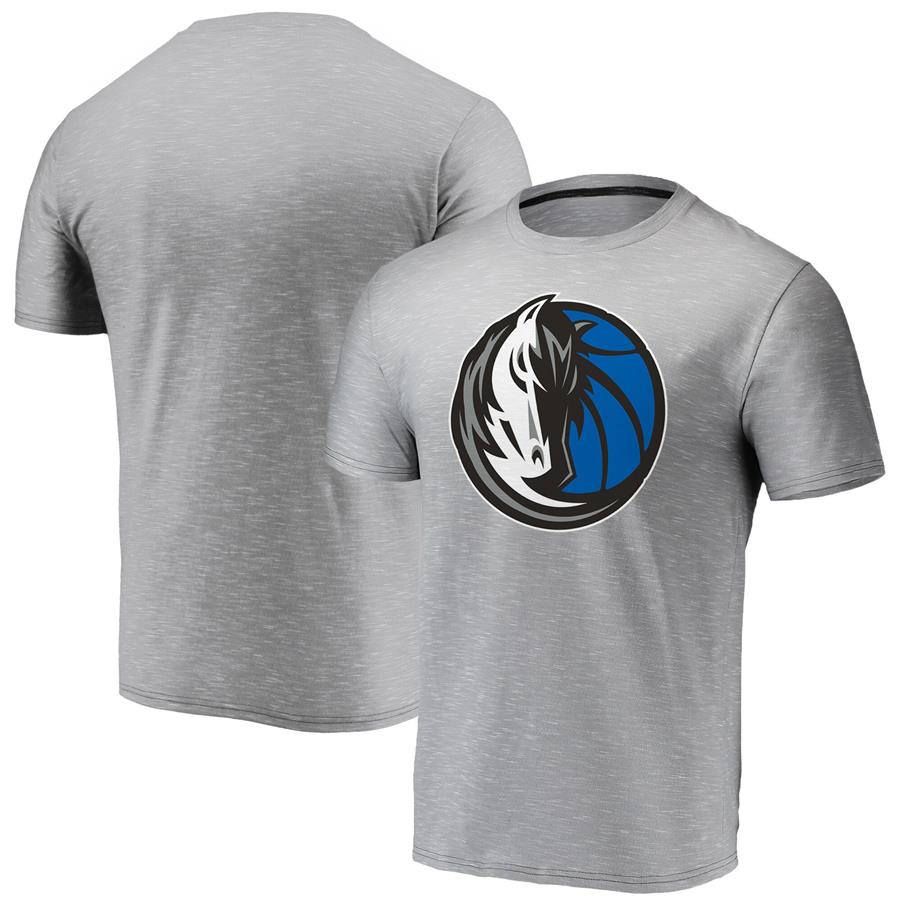 Dallas Mavericks Fanatics Branded Space Dye Primary Logo Performance T-Shirt - Heathered Gray
