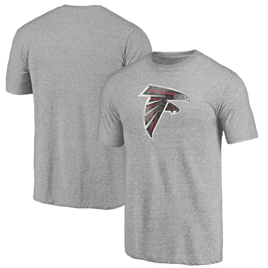 Atlanta Falcons Fanatics Branded Distressed Team Logo Tri-Blend T-Shirt - Heathered Gray
