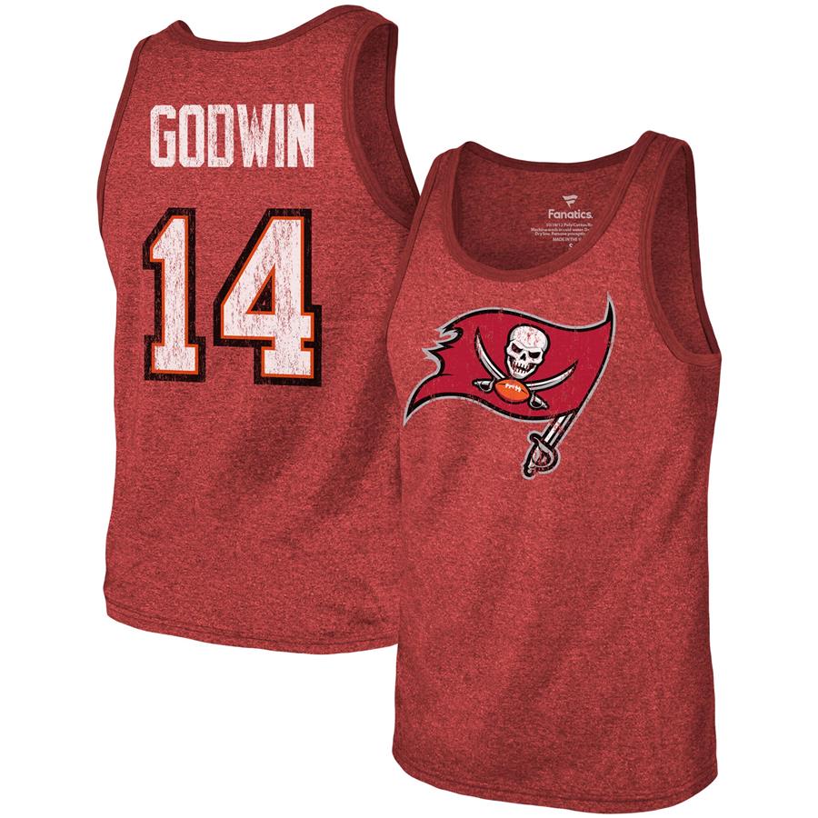 Chris Godwin Tampa Bay Buccaneers Fanatics Branded Name & Number Tri-Blend Tank Top - Red