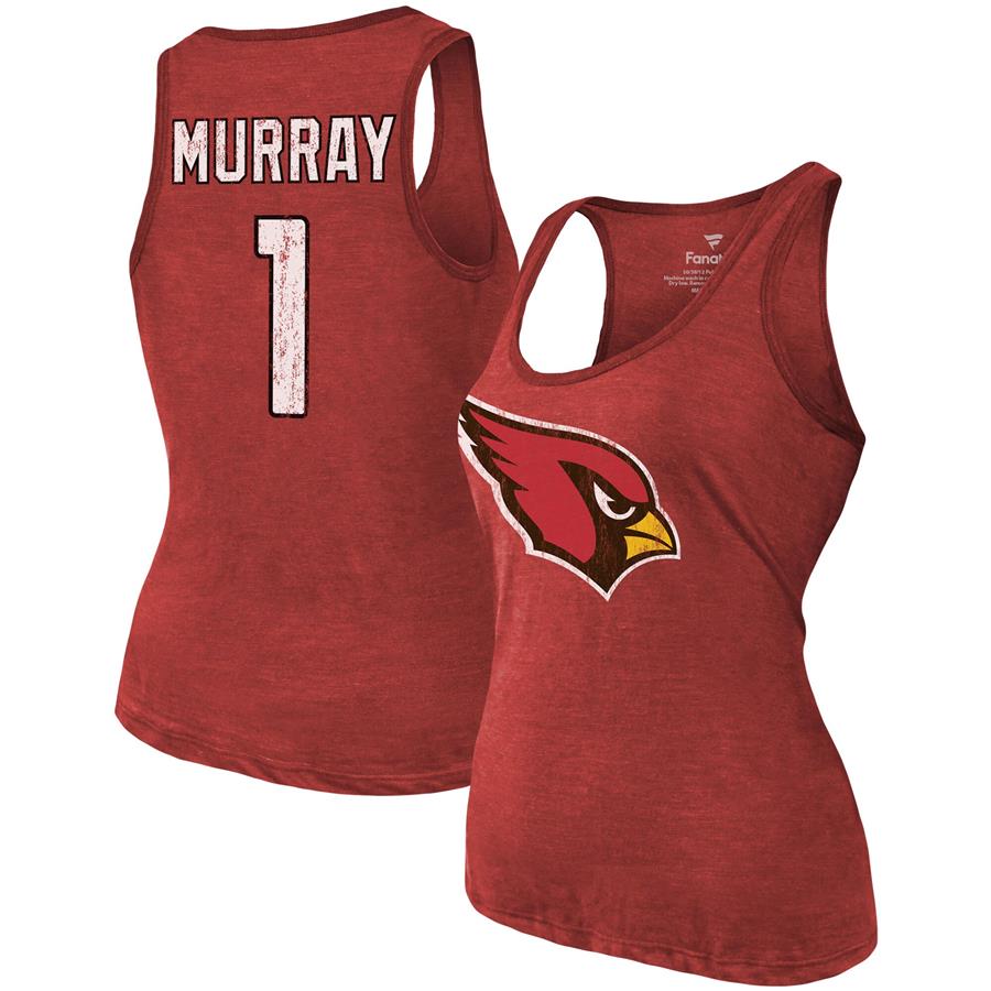 Kyler Murray Arizona Cardinals Fanatics Branded Women's Name & Number Tri-Blend Tank Top - Heathered Cardinal