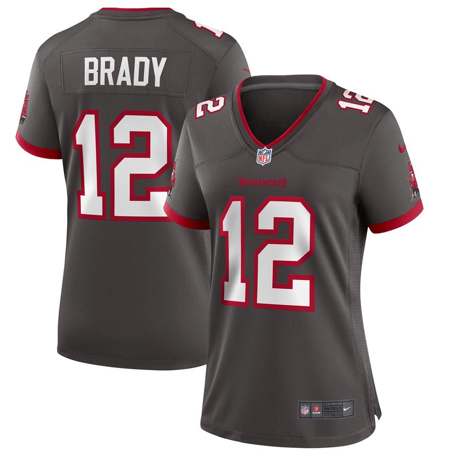 Tom Brady Tampa Bay Buccaneers Nike Women's Alternate Game Jersey - Pewter