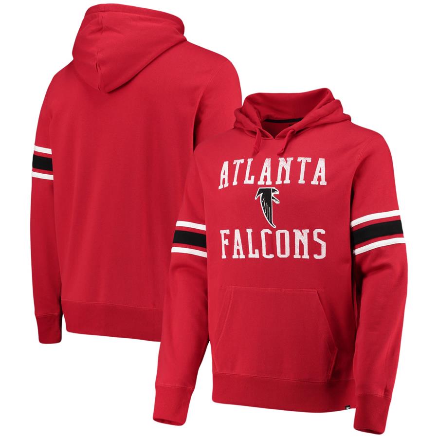 Atlanta Falcons '47 Double Block Throwback Pullover Hoodie - Red