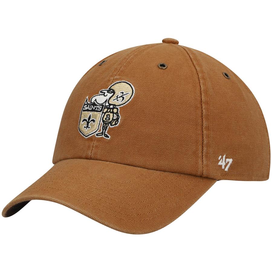 New Orleans Saints Carhartt x '47 Historic Logo Clean Up Adjustable Hat - Brown