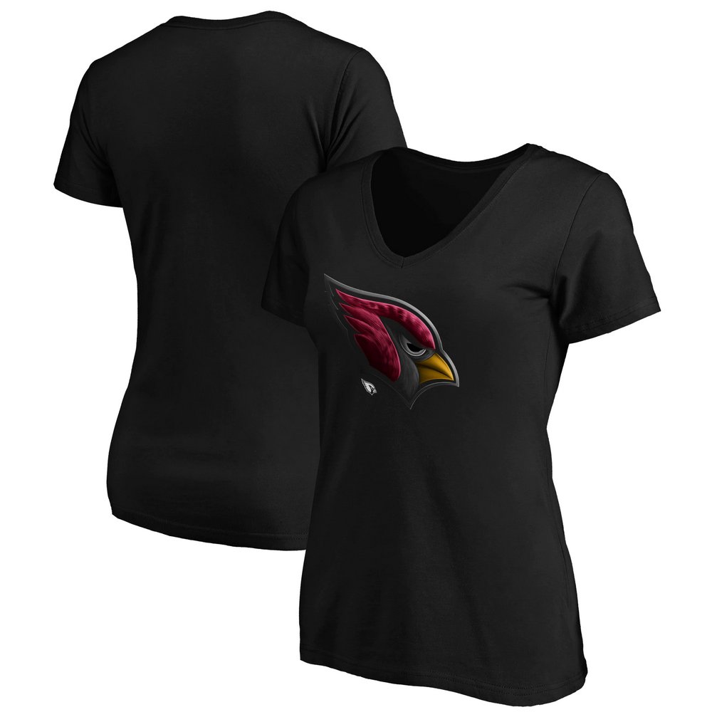 Arizona Cardinals Fanatics Branded Women's Midnight Mascot Logo V-Neck T-Shirt - Black