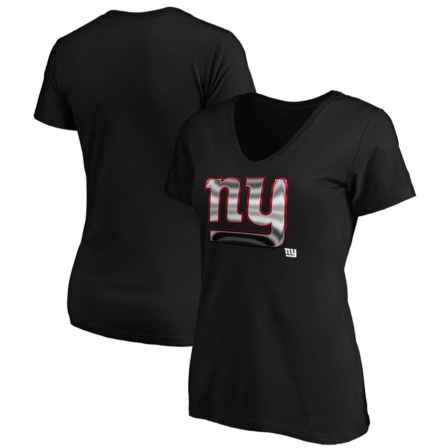 New York Giants Fanatics Branded Women's Midnight Mascot Logo V-Neck T-Shirt - Black