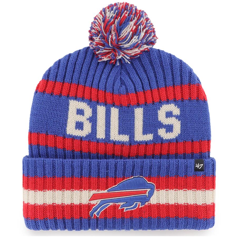 Buffalo Bills '47 Bering Cuffed Knit Hat with Pom - Royal