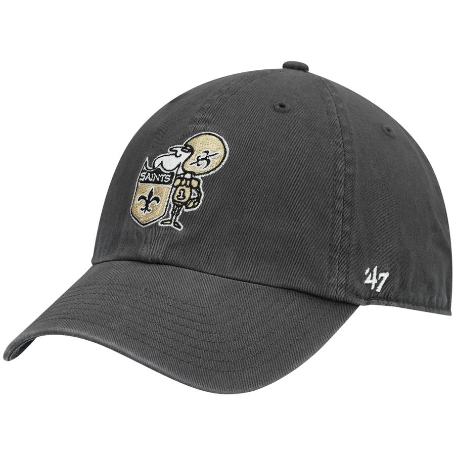 New Orleans Saints '47 Clean Up Legacy Adjustable Hat - Charcoal
