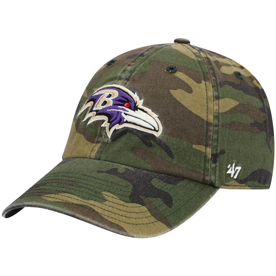 Baltimore Ravens '47 Woodland Clean Up Adjustable Hat - Camo