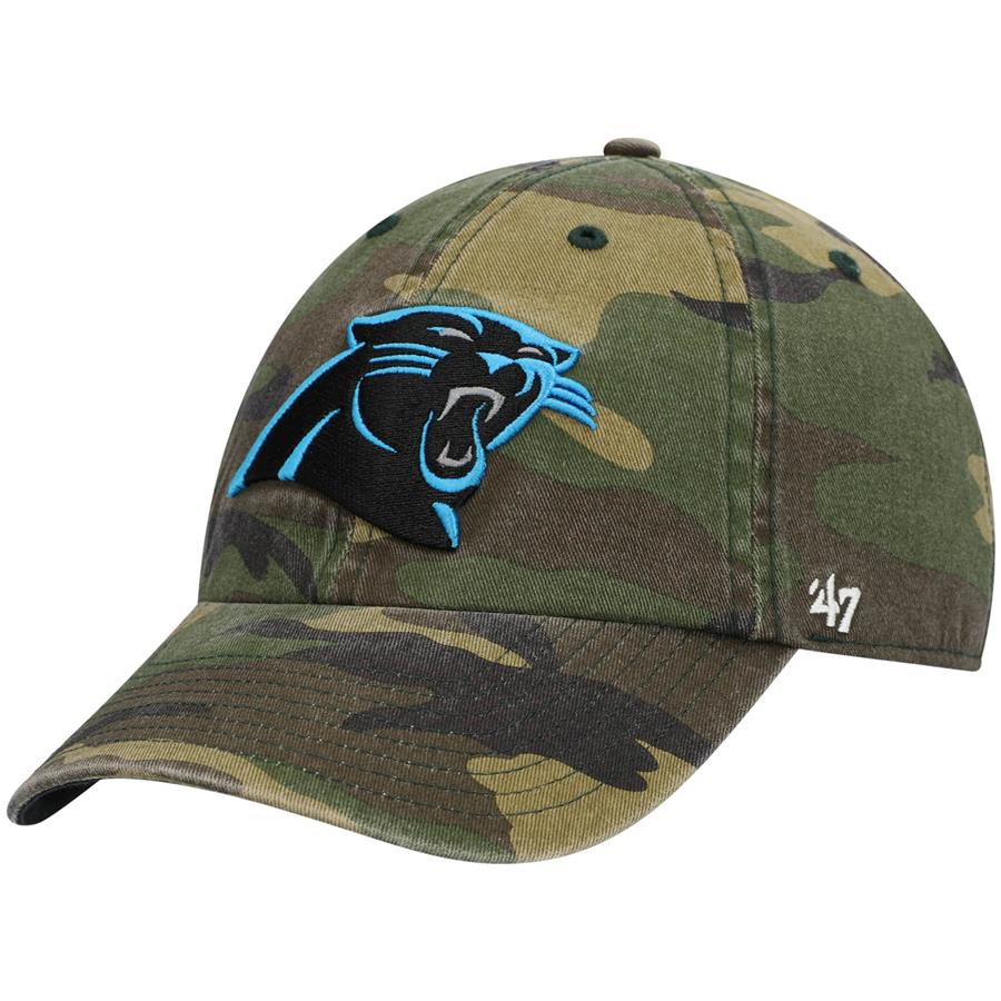 Carolina Panthers '47 Woodland Clean Up Adjustable Hat - Camo