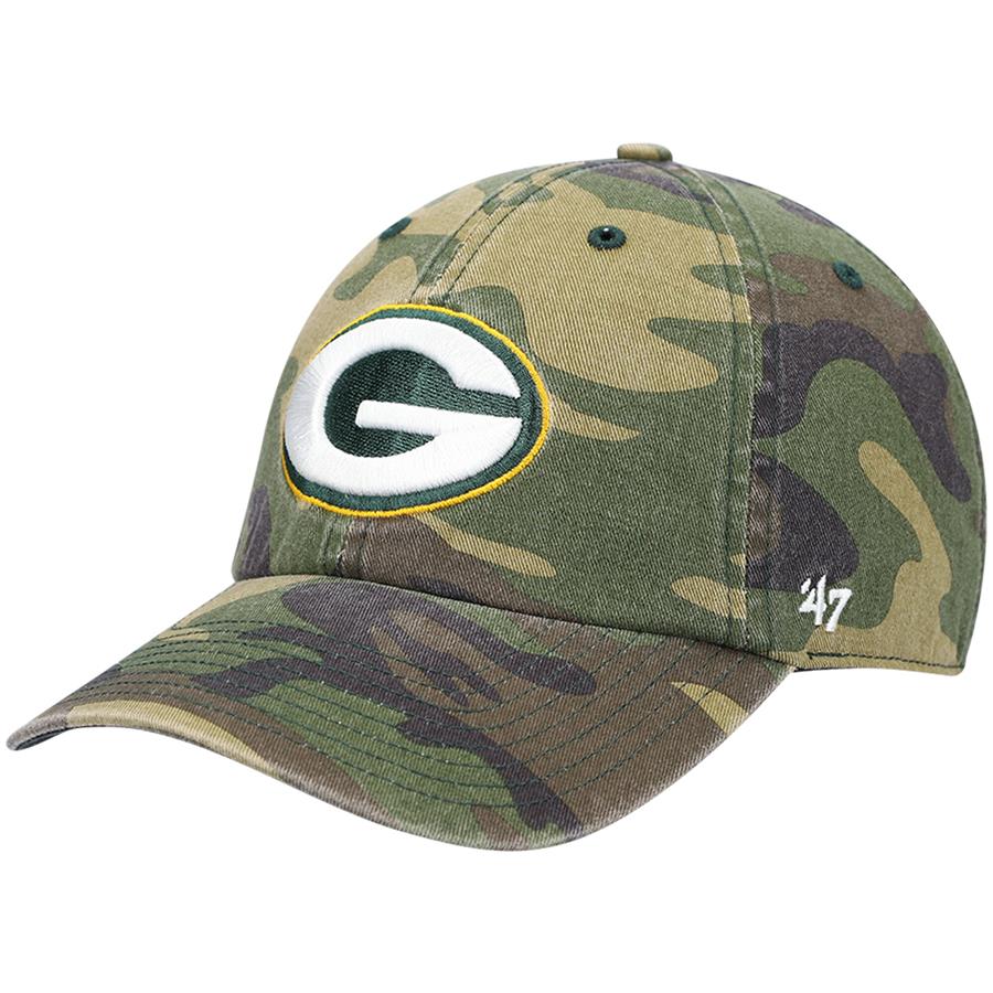 Green Bay Packers '47 Woodland Clean Up Adjustable Hat - Camo