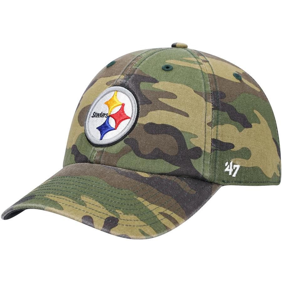 Pittsburgh Steelers '47 Woodland Clean Up Adjustable Hat - Camo