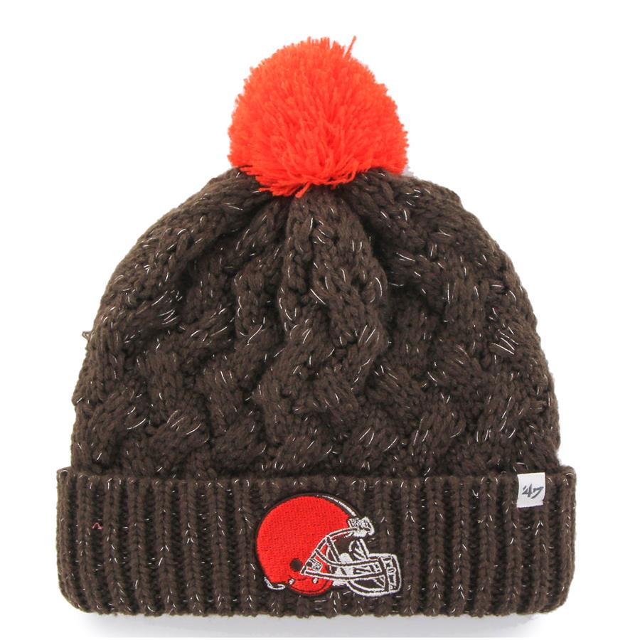Cleveland Browns '47 Women's Fiona Logo Cuffed Knit Hat with Pom - Brown