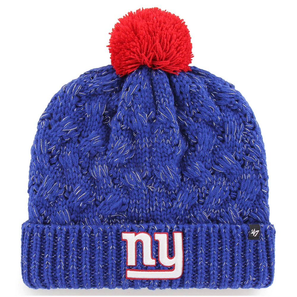 New York Giants '47 Women's Fiona Logo Cuffed Knit Hat with Pom - Royal