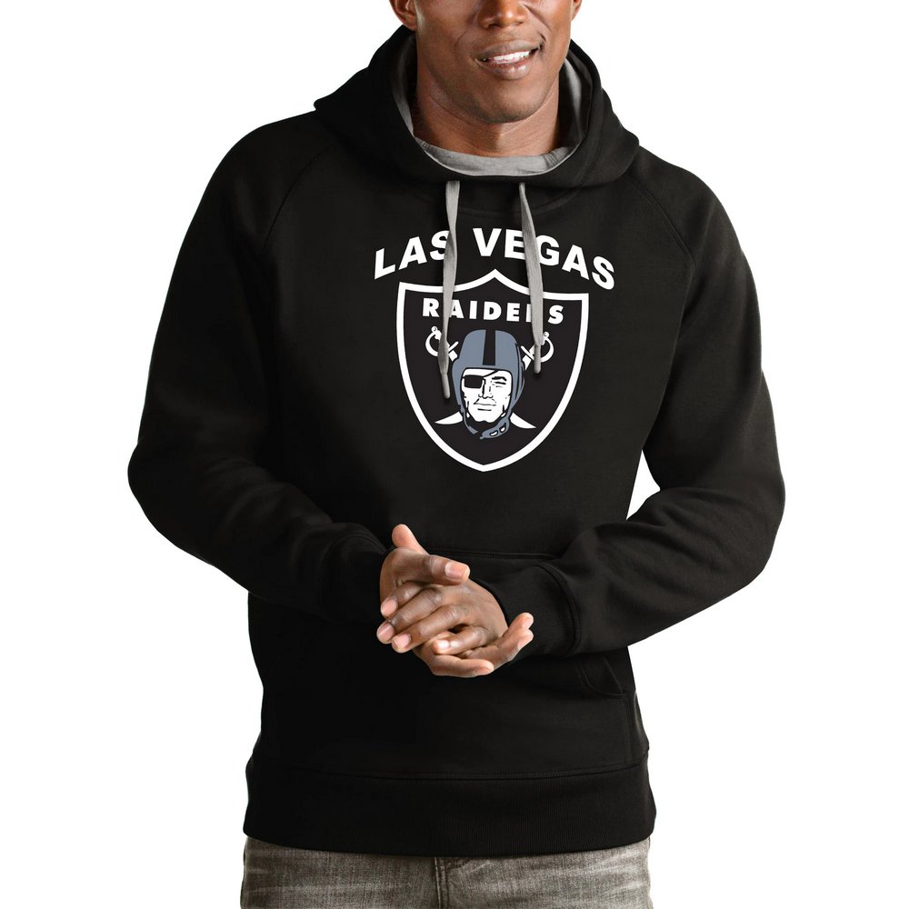 Las Vegas Raiders Antigua Team Victory Pullover Hoodie - Black
