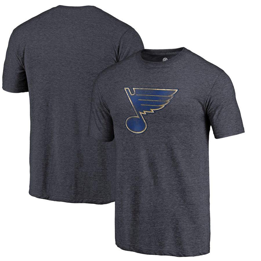 St. Louis Blues Fanatics Branded Primary Logo Tri-Blend T-Shirt - Heathered Navy