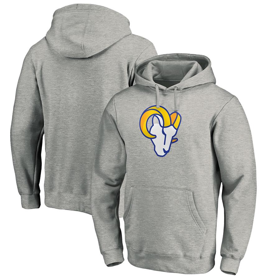 Los Angeles Rams NFL Pro Line by Fanatics Branded Ram Head Pullover Hoodie - Heather Gray