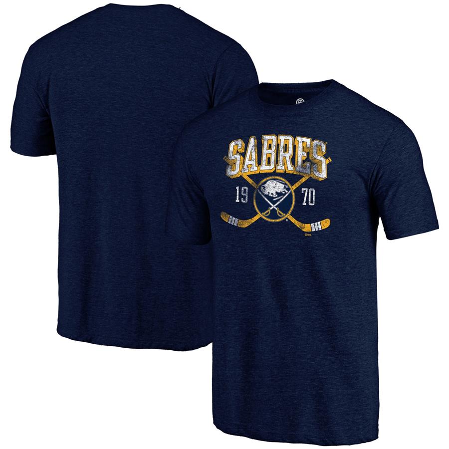 Buffalo Sabres Fanatics Branded Line Shift Tri-Blend T-Shirt - Heathered Navy
