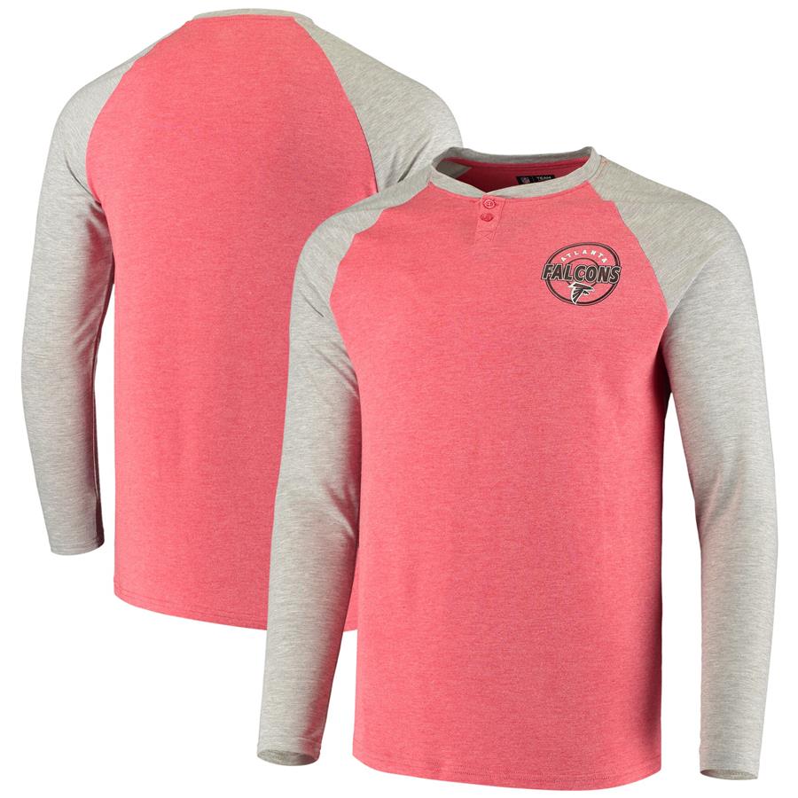 Atlanta Falcons Concepts Sport Parkway Raglan Henley Long Sleeve T-Shirt - Heathered Red