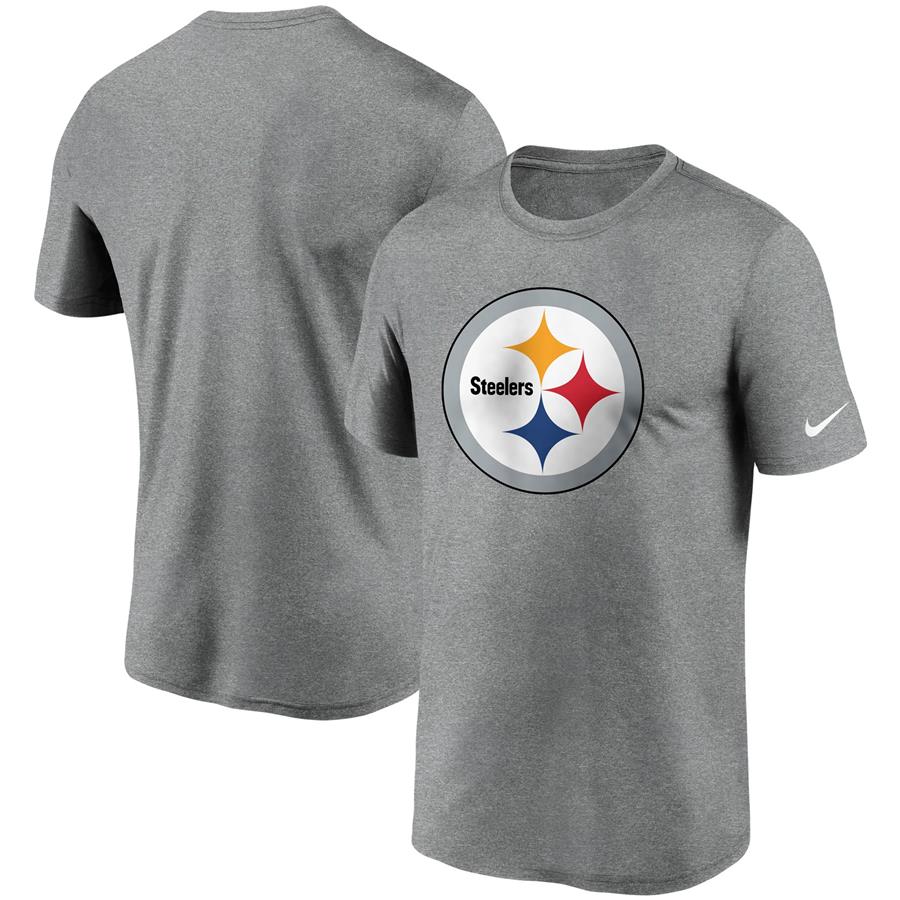 Pittsburgh Steelers Nike Logo Essential Legend Performance T-Shirt - Heathered Charcoal