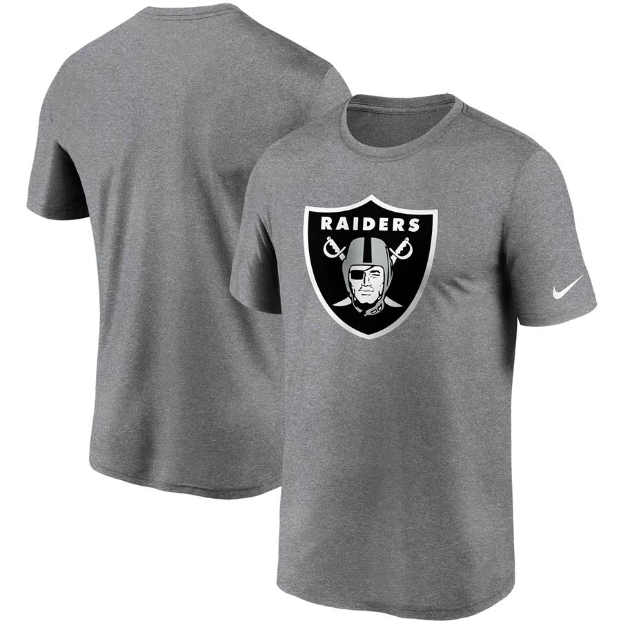 Las Vegas Raiders Nike Logo Essential Legend Performance T-Shirt - Heathered Charcoal