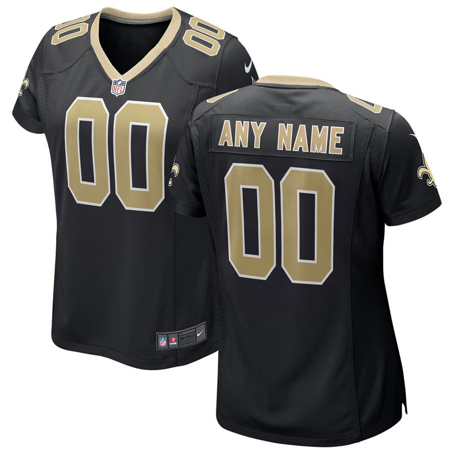 New Orleans Saints Nike Women's Custom Game Jersey - Black