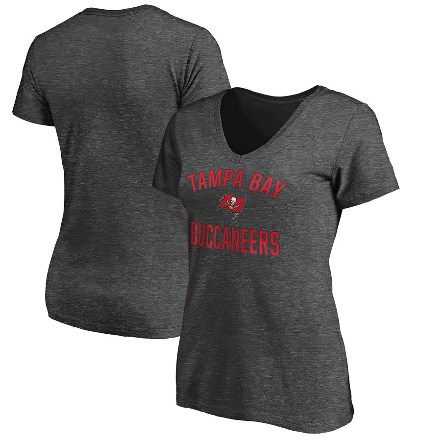 Tampa Bay Buccaneers Fanatics Branded Women's Victory Arch V-Neck T-Shirt - Heathered Gray