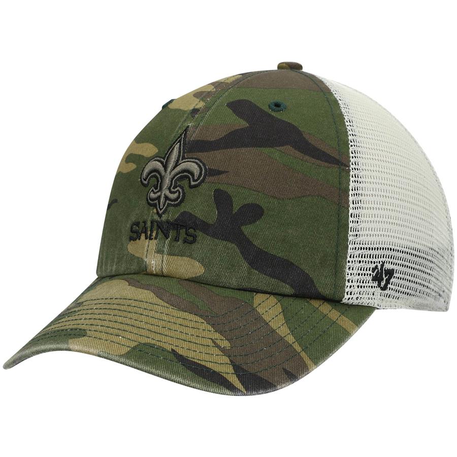 New Orleans Saints '47 Branson Trucker Clean Up Hat - Camo