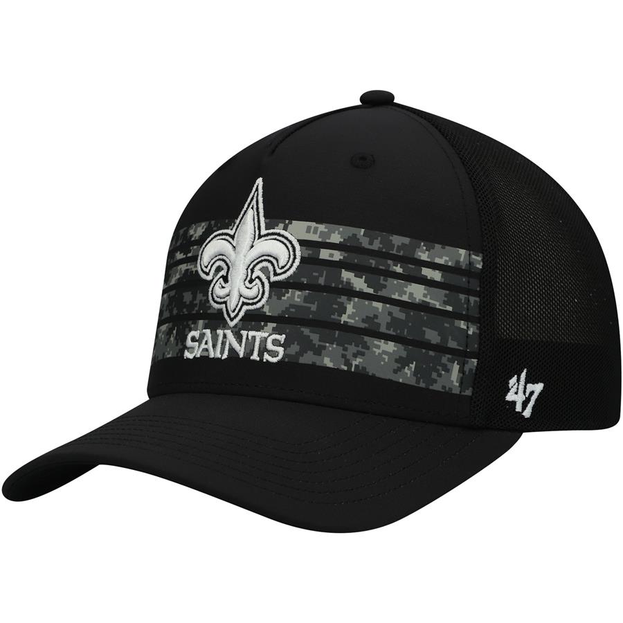 New Orleans Saints '47 Gaven MVP Trucker Snapback Hat - Black