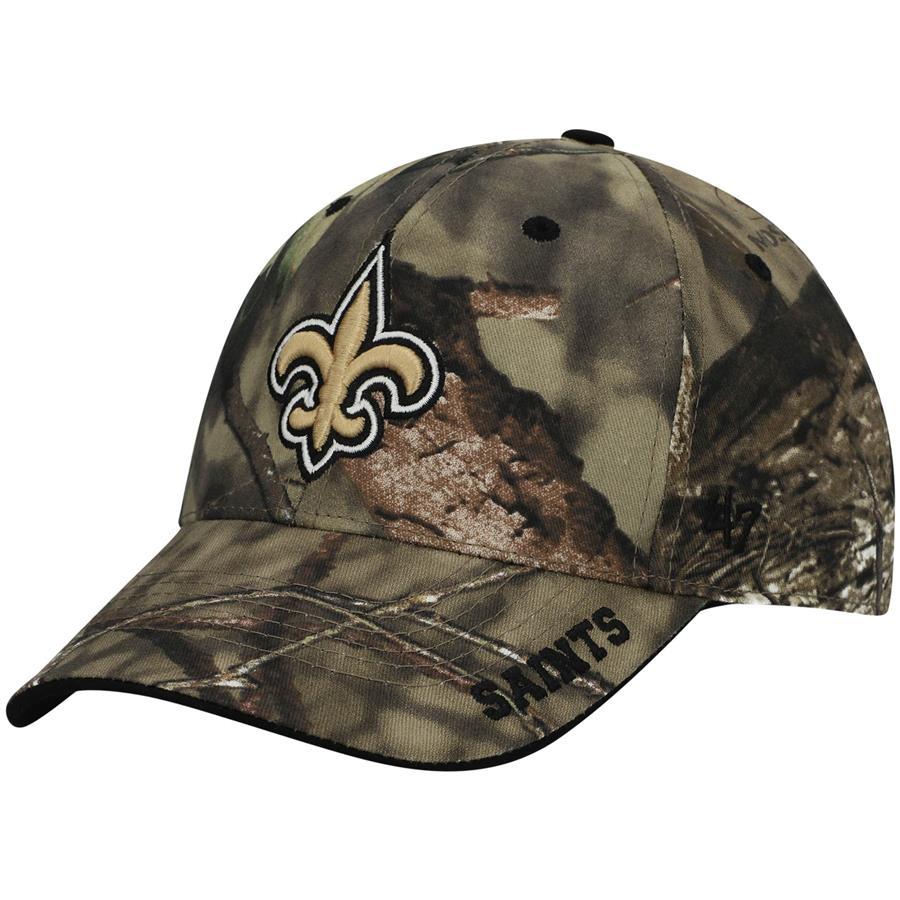 New Orleans Saints '47 Frost MVP Adjustable Hat - Mossy Oak Camo