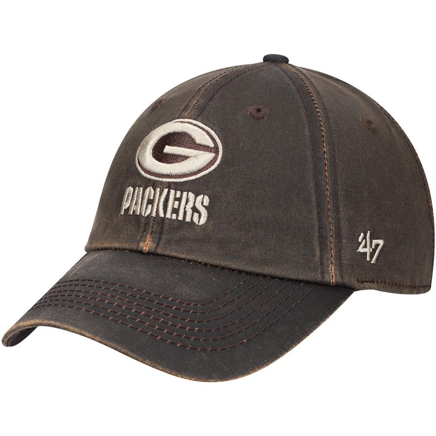 Green Bay Packers '47 Oil Cloth Clean Up Adjustable Hat - Brown