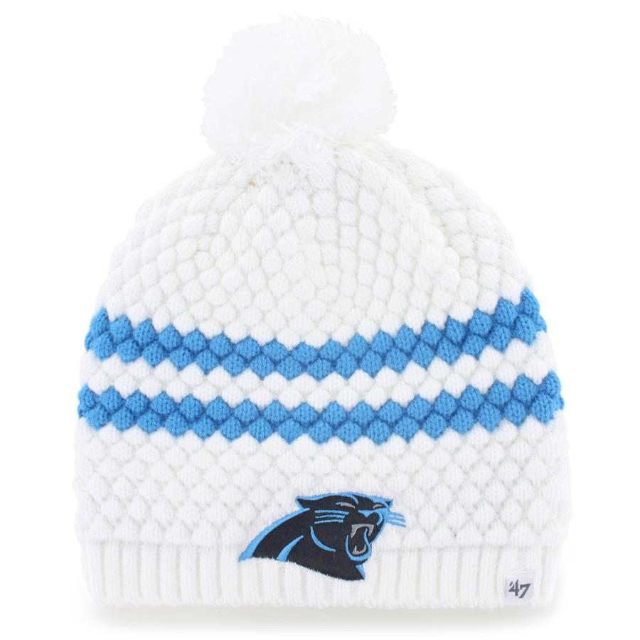 Carolina Panthers '47 Women's Kendall Knit Beanie with Pom - White