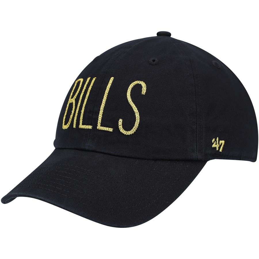 Buffalo Bills '47 Women's Shimmer Text Clean Up Adjustable Hat - Black